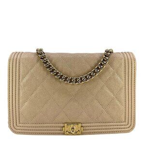 CHANEL Caviar Quilted Boy Wallet On Chain WOC Bag